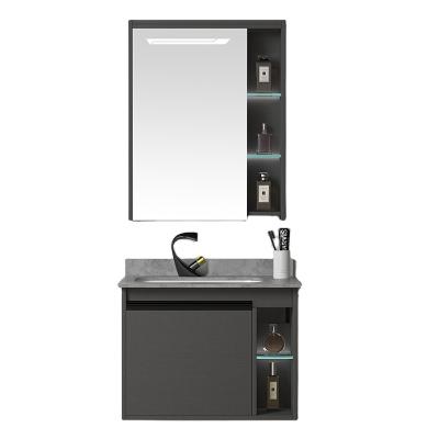 China Environmental Friendly Led Plywood Bathroom Vanity Cabinet With Mirror Set Luxury Floating Modern Bathroom Cabinets for sale