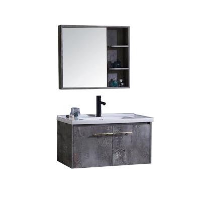 China Environmental Friendly Made In Chaozhou Factory Wooden Waterproof Single Ceramic Bathroom Vanity Sink Bathroom Storage Cabinets for sale