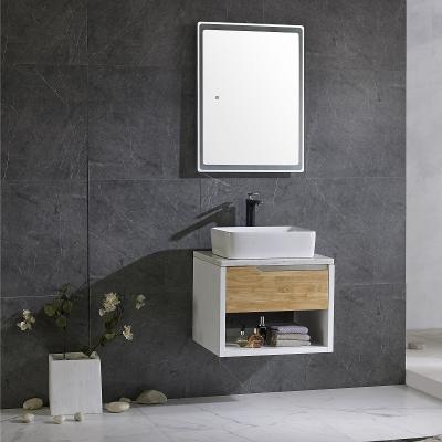 China New Modern Environmental Friendly Bathroom Cabinet Mirror With Light Weight Bathroom Vanity Cabinets Carbon Fiber Material With Mirror And Basin Cheap Price for sale