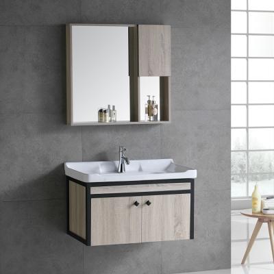 China Water Proof Factory Stock Bathroom Cabinet with Mirror Home Center Plywood PVC Wood Bathroom Cabinet and Sink Toilet Bathroom Cabinet for sale