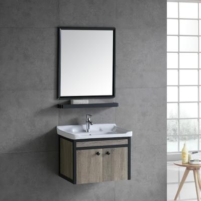 China Cheap environmental friendly +waterproof+fireproof Chaozhou factory plywood vanity mirror cabinet with shelf bathroom mirror sink and basin attic design ceramic plywood vanity for sale