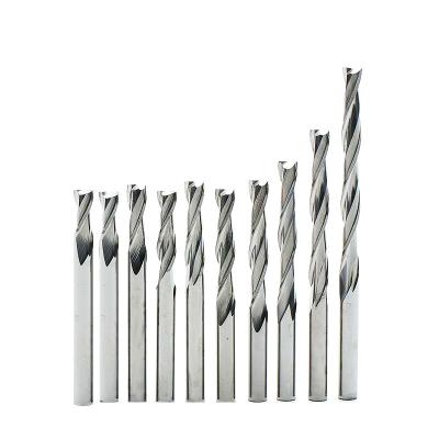 China CNC Milling Machining 3.175mm 2 Solid Spiral Flute Woodworking CNC Router Bits for sale