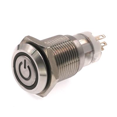 China Nickel Plated / Stainless Steel Metal Anti-vandal Brass Mechanical Push Button Switch for sale