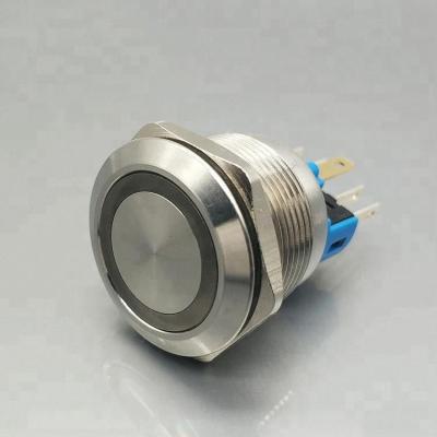 China Nickel Plated Stainless Steel / 4 Pole DC Start Stop Horn Brass Push Button Switch for sale