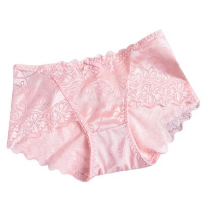 China Women's Breathable Breathable Seamless Briefs Cotton Lace Mid Rise Comfortable Sexy Women Underwear for sale