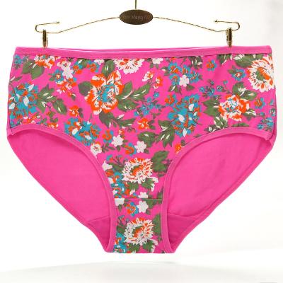 China Breathable Fancy Oversized Women's Breathable Low Waist Cotton Print Sexy Underwear for sale