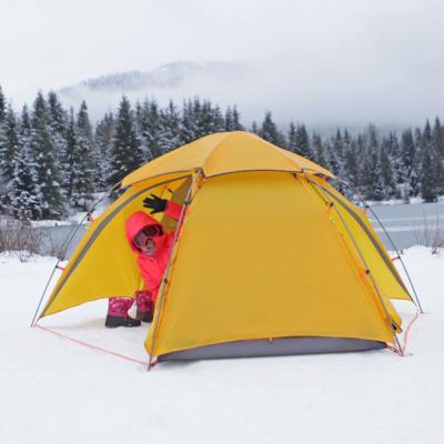 China Trine / V-type ground camping winter yellow mountain snow nail waterproof mountain backpacking tent for sale