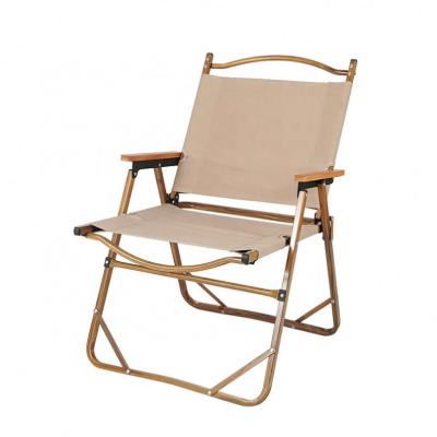 China Modern New Design Furniture Wood Grain Aluminum Alloy Picnic Outdoor Fishing Portable Lightweight Folding Camping Beach Chair for sale