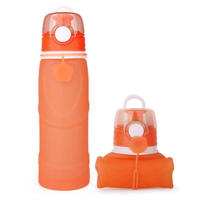 China Outdoor Sport Collapsible Bottle Drinkware Silicone Reusable Water Bottle Jug For Travel Camping Hike Gym for sale