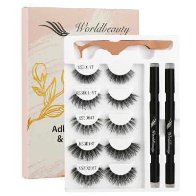 China Long Eye 3d Lashesh Natural False Magnetic Adhesive Eyeliner Glue Magnetic Eyelashes Set Packaging Private Label for sale