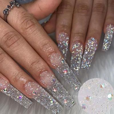 China Easy Apply Multicolor Nail Art Rhinestone Decorations Pixie Nails Crystal Micro Beads ab 3D Glitter for sale