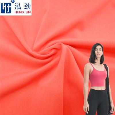 China Red Color Simple Hot Sale Anti Pill Tank Top Polyester Spandex Fabric Plain Plain Fabric For T Shirt for sale