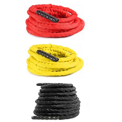 China New Universal Type 25mm 38mm Polyester Fitness Exercise Strength Core Training Rope Black 50mm Battle Ropes for sale