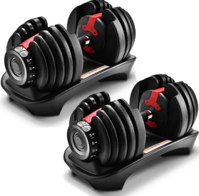 China New Design Home Gym Training Equipment Durable Adjustable Weightlifting 40kg Dumbbell Set for sale