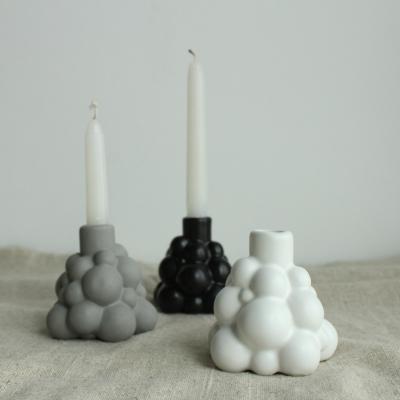 China Creative High Quality Nordic Modern Nordic Ceramic Candle Holder Bubble Style Wholesale Home Wedding Decoration for sale