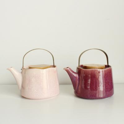 China 1600ml Pot Ceramic Tea Set Unique Reactive Glaze Cute Coffee Teapot Scandinavian Design Customized Drinkware for sale