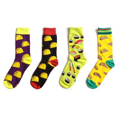 China Viable Wholesale Custom Fashion Combed Cotton Fruit Colorful Foods Funny Casual Happy Socks for sale