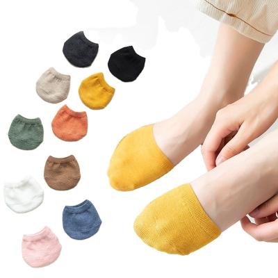 China Sustainable Female Casual Soft Invisible Boat Summer Cotton Half Foot Toe Cover Socks for sale