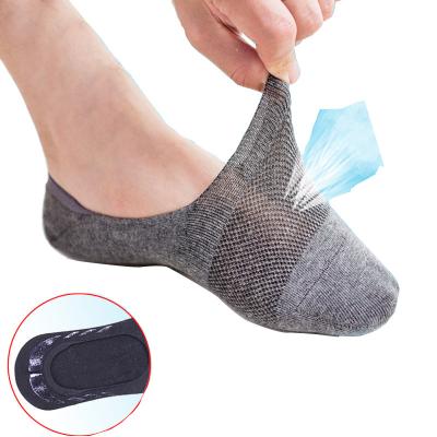 China China Socks Manufacturer Sustainable Summer No Show Breathable Bamboo Men Invisible Socks With Silicone for sale