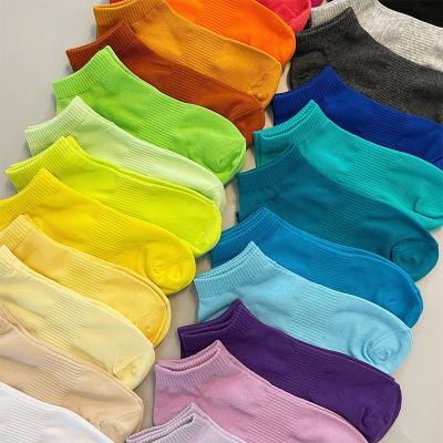 China Summer Sustainable Cheap Fashion Korea Ladies Women Colorful Neon Socks With Non - Slipping for sale