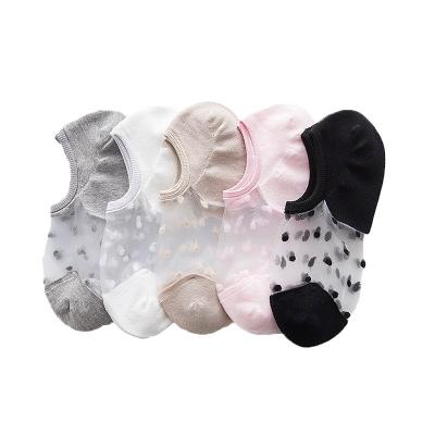 China Wholesale Summer Viable Point Korean Fashion Crystal Silk Invisible Girl Ankle Socks For Women for sale