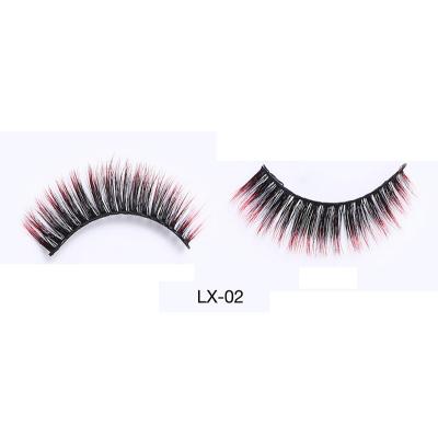 China New long eyelashes color gradient eyelashes sexy hand woven high quality and elegant false glass eyelashes and short dots for sale