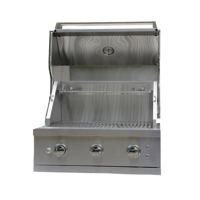 China Durable Outdoor Small Family BBQ Folding Barbecue Stainless Steel 3 Burner Easily Assembled Camping Portable Gas Grill for sale