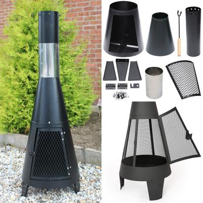 China Hot Selling Outdoor Fire Pit Stored Fire Pit Heater Wood Burner Steel Garden Chimenea Garden Patio Amazon Vertical Chimneys for sale