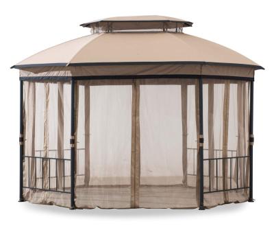 China 2022 Summer Patio Luxury Kindergarten Pool And Gazebo With Vented Soft Top Canopy And Removable Curtains for sale