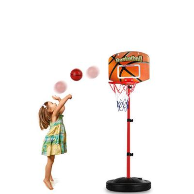 China Adjustable Height 2.5ft -5.1ft Mini Indoor Sports Game Hoop Stand Basketball Goal Toy with Ball Pump for Baby Kids for sale