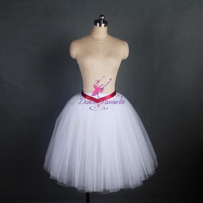 China Dress Up 5 Layers Tulle Soft Ballet Dance Tutu Skirt With Red Ribbon In Size 17309 for sale