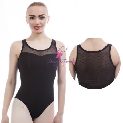 China Dancer Tights Ballet Dance Bodysuit Cotton Adult Dancer Tights With Mesh In The Back 01D0031 for sale