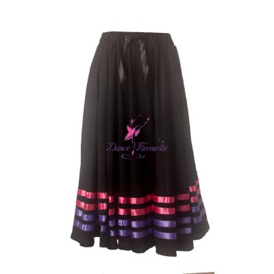 China tutu & Edges Character Black Skirt With Ribbon Balance Ballet Dance Practice Skirt 08D0002 Rows for sale