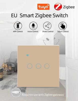 Chine Commutateur Zigbee intelligent or EU / UK Standard 220V Commutateur murale App Contorl à vendre