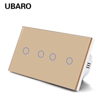 China 4 Gang Touch Light Switch Wit Zwart Zwart Grijzoud Slimme Wand Switch Te koop