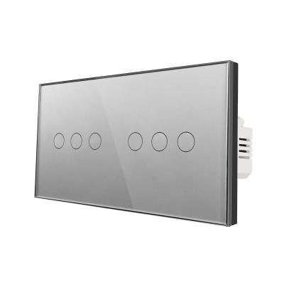 China 6 Gang 280g Touch Light Switch Ingebedde afstandsbediening Light Switch Te koop