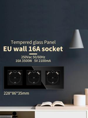 China 228 X 86 X 35mm Electrical Wall Socket CE Internet Wall Socket L N GND Wiring for sale