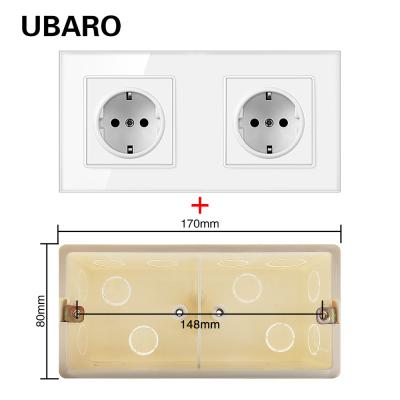 China 2 Steckdosen Smart Wall Sockets AC250V Quadrat schwarze Wand Steckdosen Installationsbox zu verkaufen