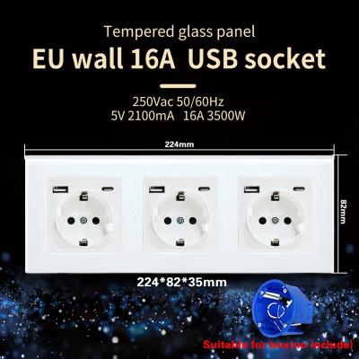 China Round Box USB Port Electrical Wall Socket Usb C Wall Plug 50Hz 60Hz for sale