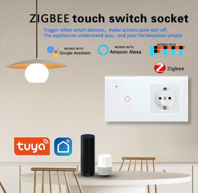 China Smart Touch Switch Socket Combination Voice Control On Off Outlet Switch With Timing for sale