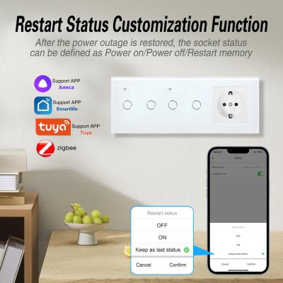 Chine TuYa Zigbee Smart Switch Socket Combinaison Blanc Noir Gris Des prises électriques élégantes à vendre