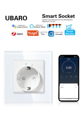 China Tuya Zigbee Smart Socket 16A 3500W Wall Power Outlet Voice Control App Smart Speaker for sale