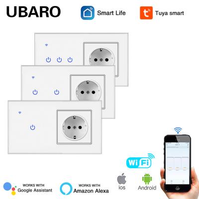 China TuYa WiFi Smart Switch Socket Combination App Manual Control Smart Plug With Switch for sale