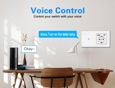 China EU UK FR Standard Grey Plug Sockets Combination WIFI Square Box Plugs And Switches for sale