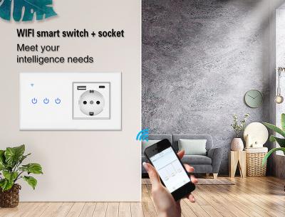 China USB TypeC Switch Socket Combination 280g/Pcs Smart Home Switch And Socket for sale