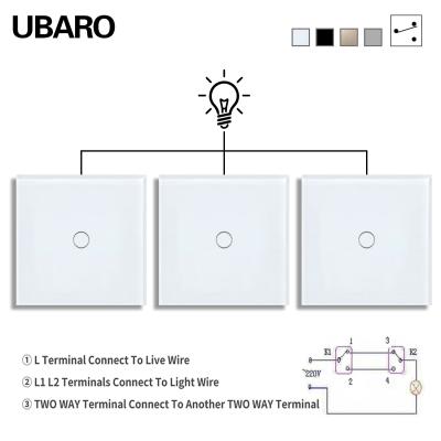 China Manual Touch On Off Dual Light Switch Single Fire Wire Control Stair Cross Switch 50-60Hz 10A 1Gang 2way for sale