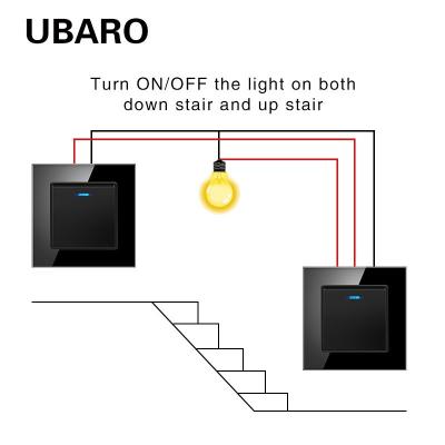 Cina 82Tipo FR Standard Cross Switch di luce a parete 250V 10A 2000W 1 Gang 2 Way Push Switch Box di installazione rotonda adatta in vendita