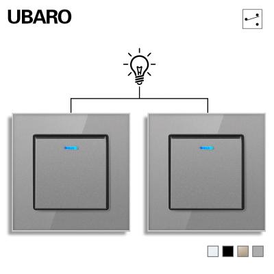 China UBARO EU/UK Padrão 86Type Interruptor de Parede à Prova de Fogo 1-4 Gang Interruptor Duplo 3-2000w LED Light Switch Socket à venda