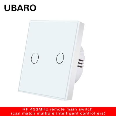 China EU Standard 86 Type Tempered Glass Panel Main Switch  433.92MHZ Wireless Remote Switch for Smart Home Devices for sale