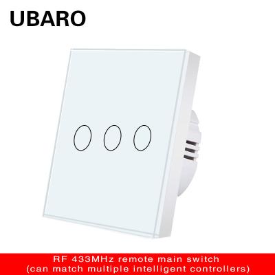 China Interruptor de luz de controle remoto principal 100-240Vac da UE 3Gang com o código de correspondência à prova de fogo e aprender o interruptor recebido à venda